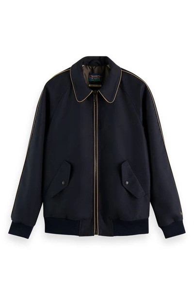 Scotch & Soda Lightweight Piped Bomber In 0002-night