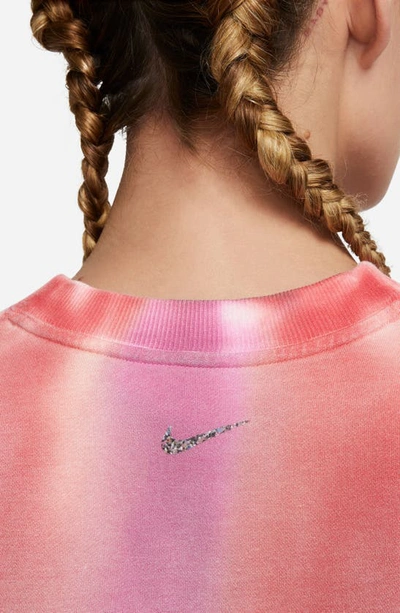 Nike Women's  Yoga Luxe Cropped Crew-neck Fleece Sweatshirt In Picante Red/ Multi Color