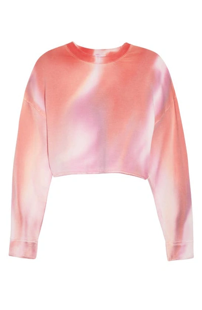 Nike Women's  Yoga Luxe Cropped Crew-neck Fleece Sweatshirt In Picante Red/ Multi Color