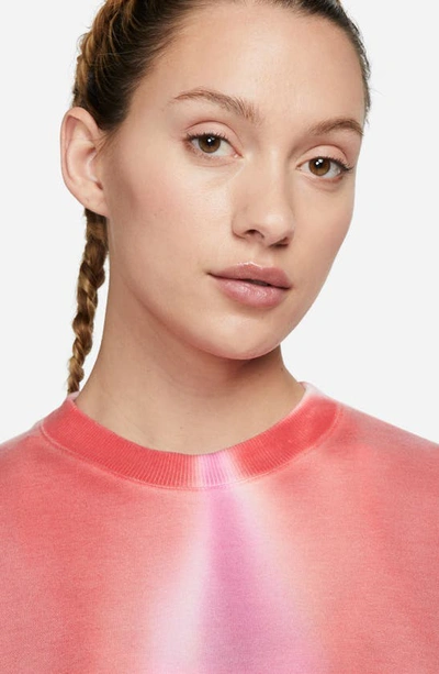 Nike Women's  Yoga Luxe Cropped Crew-neck Fleece Sweatshirt In Picante Red/ Multi Color