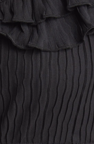 Shop Astr Pintuck Tie Front Crop Top In Black