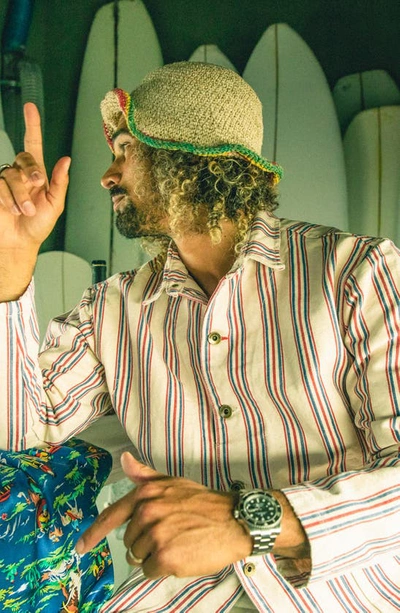 Imperfects Creators Stripe Chore Coat In Flying Colors