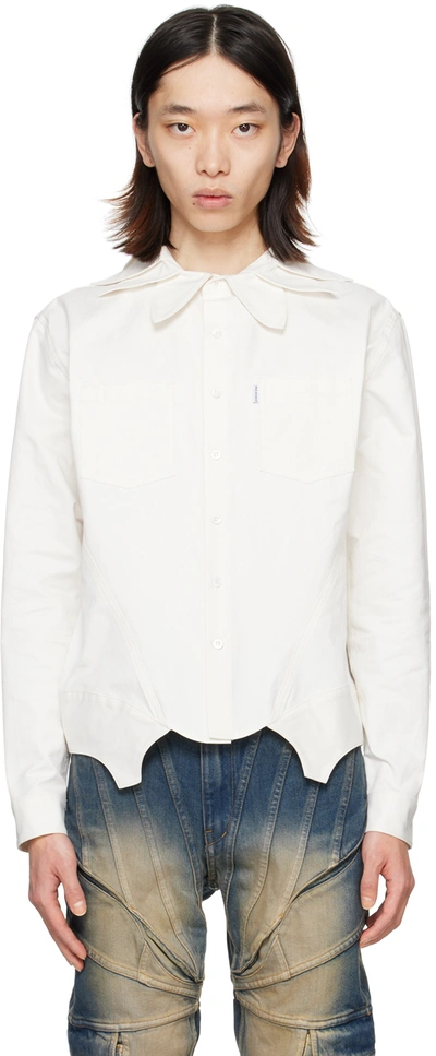 Shop Juntae Kim White Corset Shirt