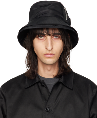 Shop Sacai Black Pocket Double Brim Hat In 001 Black