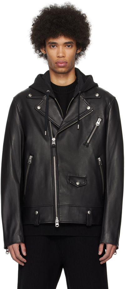 Shop Mackage Black Magnus-cn Leather Jacket