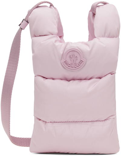 Shop Moncler Pink Down Legere Crossbody Bag In 38 Pale Ivory