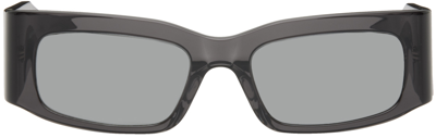 Shop Balenciaga Gray Rectangular Sunglasses In 003 Grey