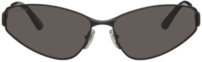 Shop Balenciaga Black Cat-eye Sunglasses In 001 Black