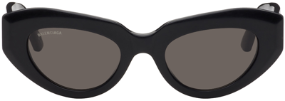 Shop Balenciaga Black Cat-eye Sunglasses In 001 Antique Black