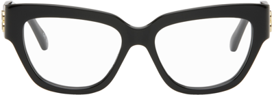Shop Balenciaga Black Rectangular Glasses In 001 Black