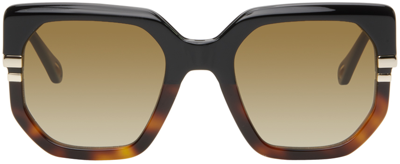 Shop Chloé Black & Tortoiseshell West Sunglasses In 003 Black