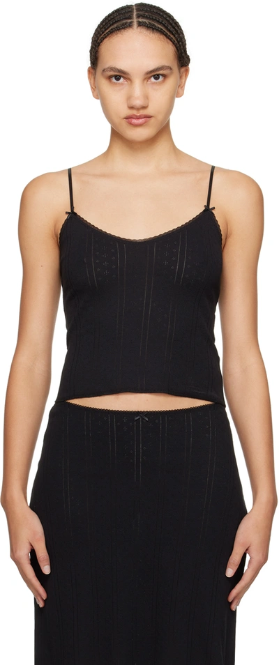 Shop Cou Cou Black 'the Long' Camisole In 002 Black