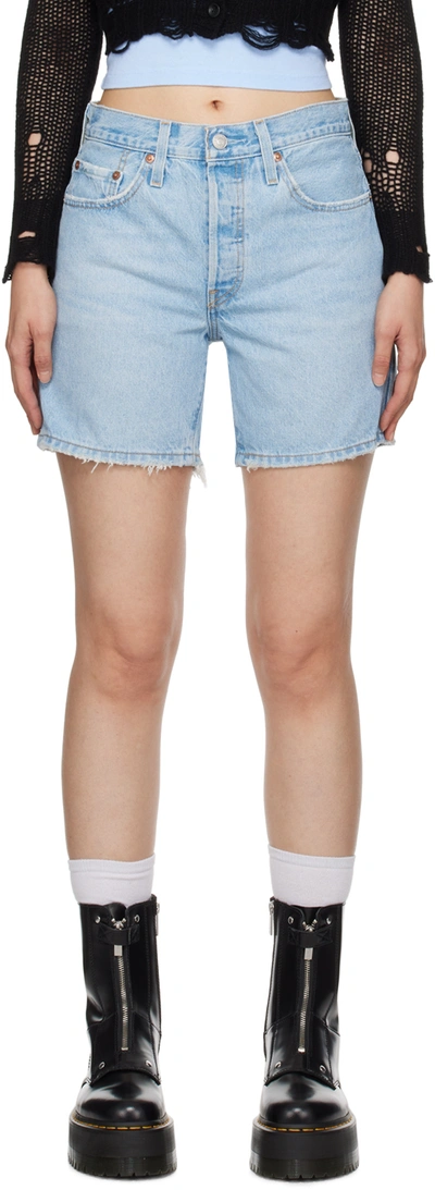 Shop Levi's Blue 501 Mid Thigh Denim Shorts In Ojai Luxor