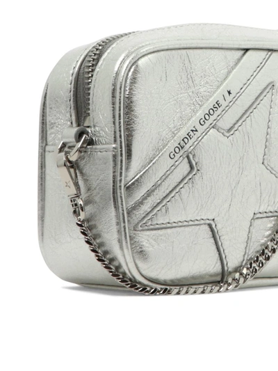 Shop Golden Goose "mini Star" Crossbody Bag In Silver