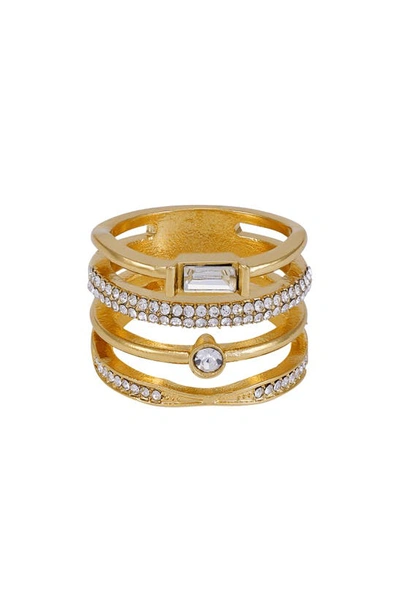 Shop Vince Camuto Crystal Multiband Ring In Gold