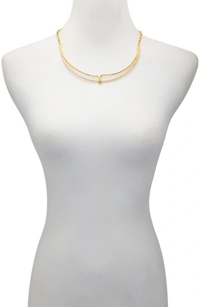 Shop Vince Camuto Layered Frontal Necklace In Gold