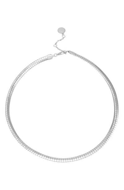 Shop Vince Camuto Snake Chain Collar Necklace In Silver