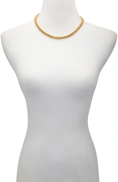 Shop Vince Camuto Box Chain Necklace In Gold