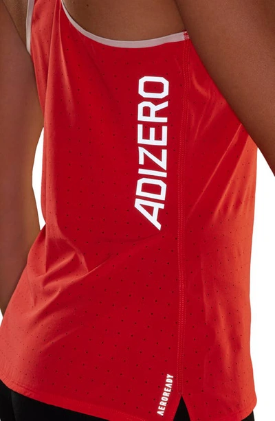 Shop Adidas Originals Adizero Aeroready Tank In Bright Red