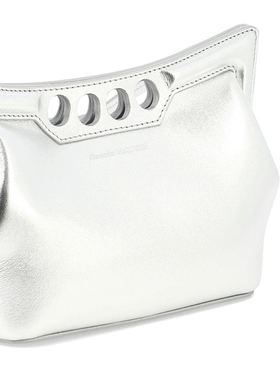 Shop Alexander Mcqueen "the Peak Mini" Crossbody Bag In Silver