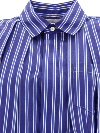 Shop Sacai Wide Shirt In Blue