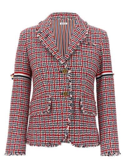 Shop Thom Browne Tweed Jacket Blazer And Suits In Multicolor