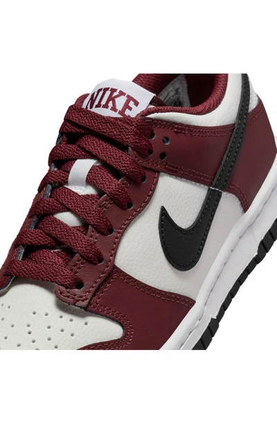 Shop Nike Kids' Dunk Low Basketball Sneaker In Dark Red/ Black/ White/ White