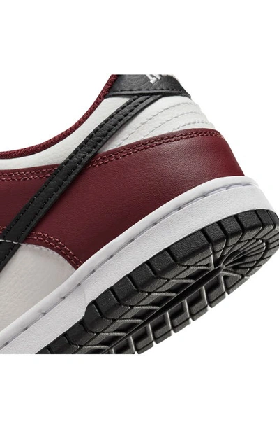 Shop Nike Kids' Dunk Low Basketball Sneaker In Dark Red/ Black/ White/ White