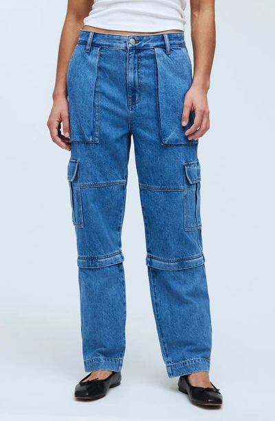 Shop Madewell Baggy Straight Leg Cargo Jeans In Thetford Wash