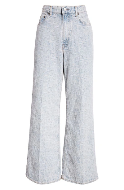 Shop Acne Studios Monogram High Waist Relaxed Fit Jeans In Blue/ Beige
