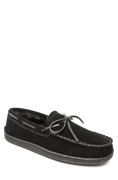 Shop Minnetonka Lined Hardsole Slipper In Black