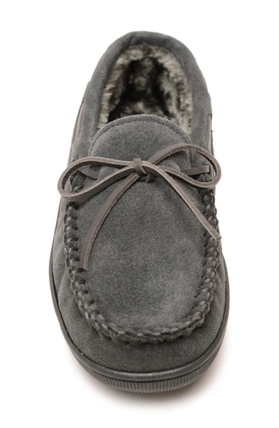 Shop Minnetonka Lined Hardsole Slipper In Charcoal