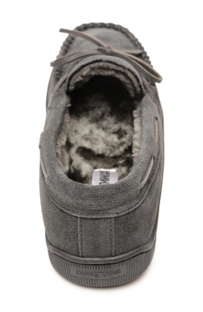 Shop Minnetonka Lined Hardsole Slipper In Charcoal