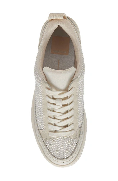 Shop Dolce Vita Nicona Imitation Pearl Platform Sneaker In Vanilla Pearl