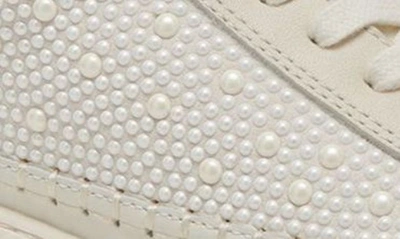 Shop Dolce Vita Nicona Imitation Pearl Platform Sneaker In Vanilla Pearl