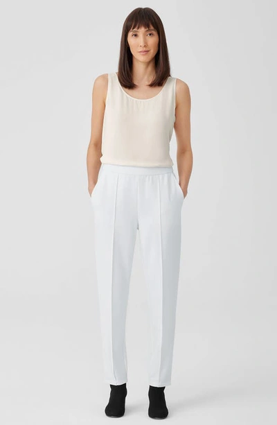 Shop Eileen Fisher Pintuck Pleat Tapered Ankle Pants In Ivory