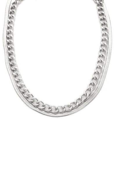 Shop Panacea Layered Chain Necklace In Silver