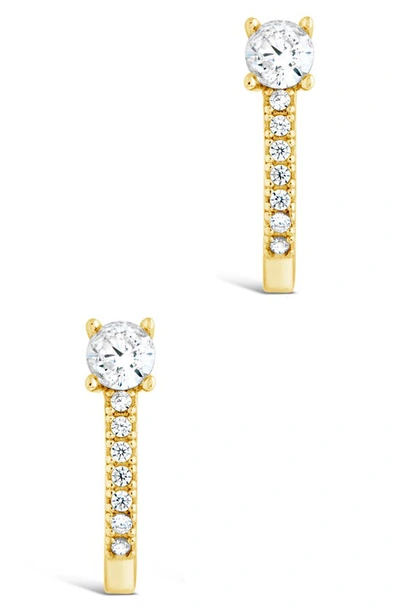 Shop Sterling Forever Cubic Zirconia Pavé Drop Earrings In Gold