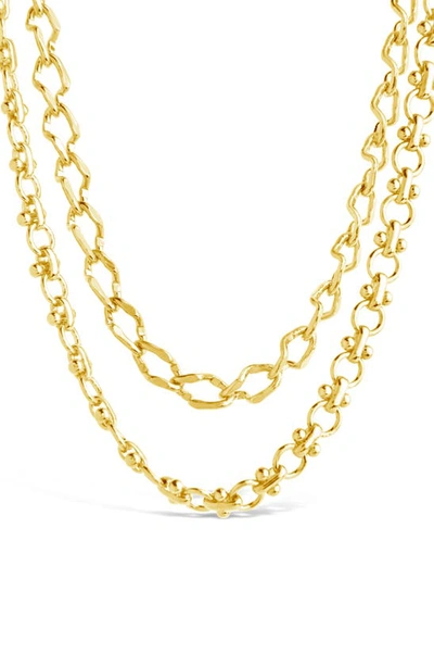Sterling Forever 14k Plated Selena Layered Chain Necklace In Gold