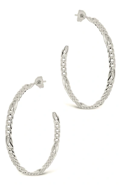 Shop Sterling Forever Claudette Hoop Earrings In Silver
