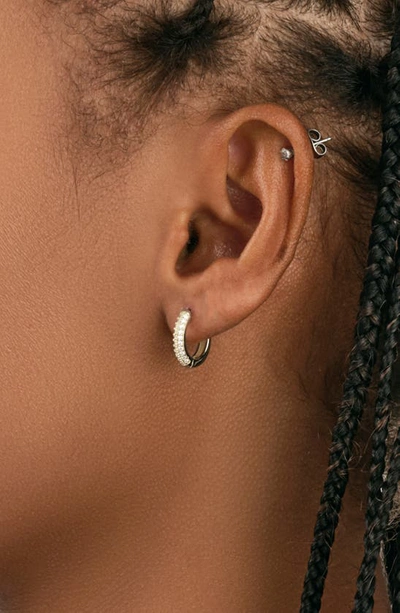 Sterling Forever Silver Infinity Hoops In Silver