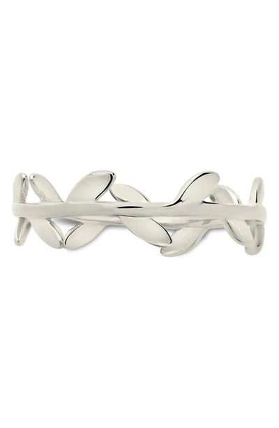 Shop Sterling Forever Liana Leaf Band Ring In Silver