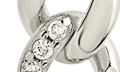 Sterling Forever Cubic Zirconia Pavé Linear Drop Earrings In Silver