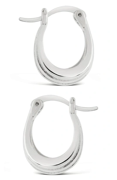 Shop Sterling Forever Ripple Hoop Earrings In Silver