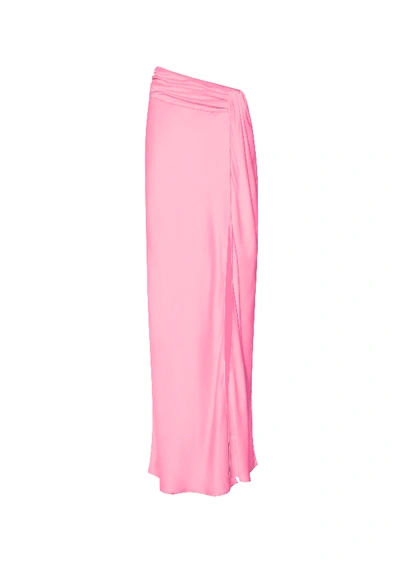 Shop Lapointe Satin Asymmetric Maxi Skirt In 12