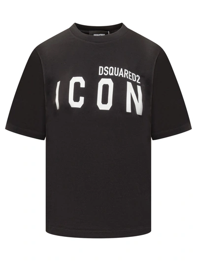 Shop Dsquared2 Icon Forever Easy T-shirt In Black-white
