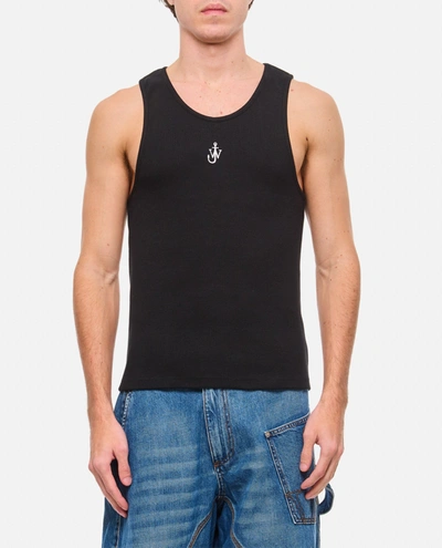 Shop Jw Anderson J.w. Anderson Anchor Embroidery Tank Top In Black