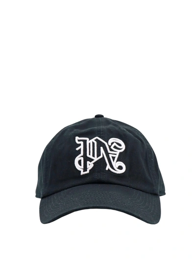 Shop Palm Angels Hat In Black White