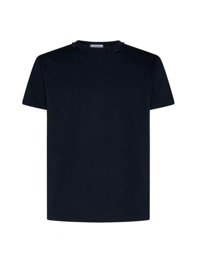Shop Valentino Untitled Studded Short-sleeved T-shirt In Blue