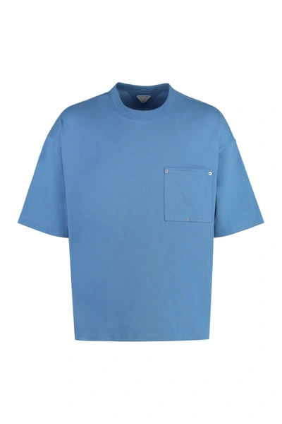 Shop Bottega Veneta Cotton Crew-neck T-shirt In Clear Blue